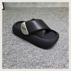 Cross Straps Thick Bottom Slippers