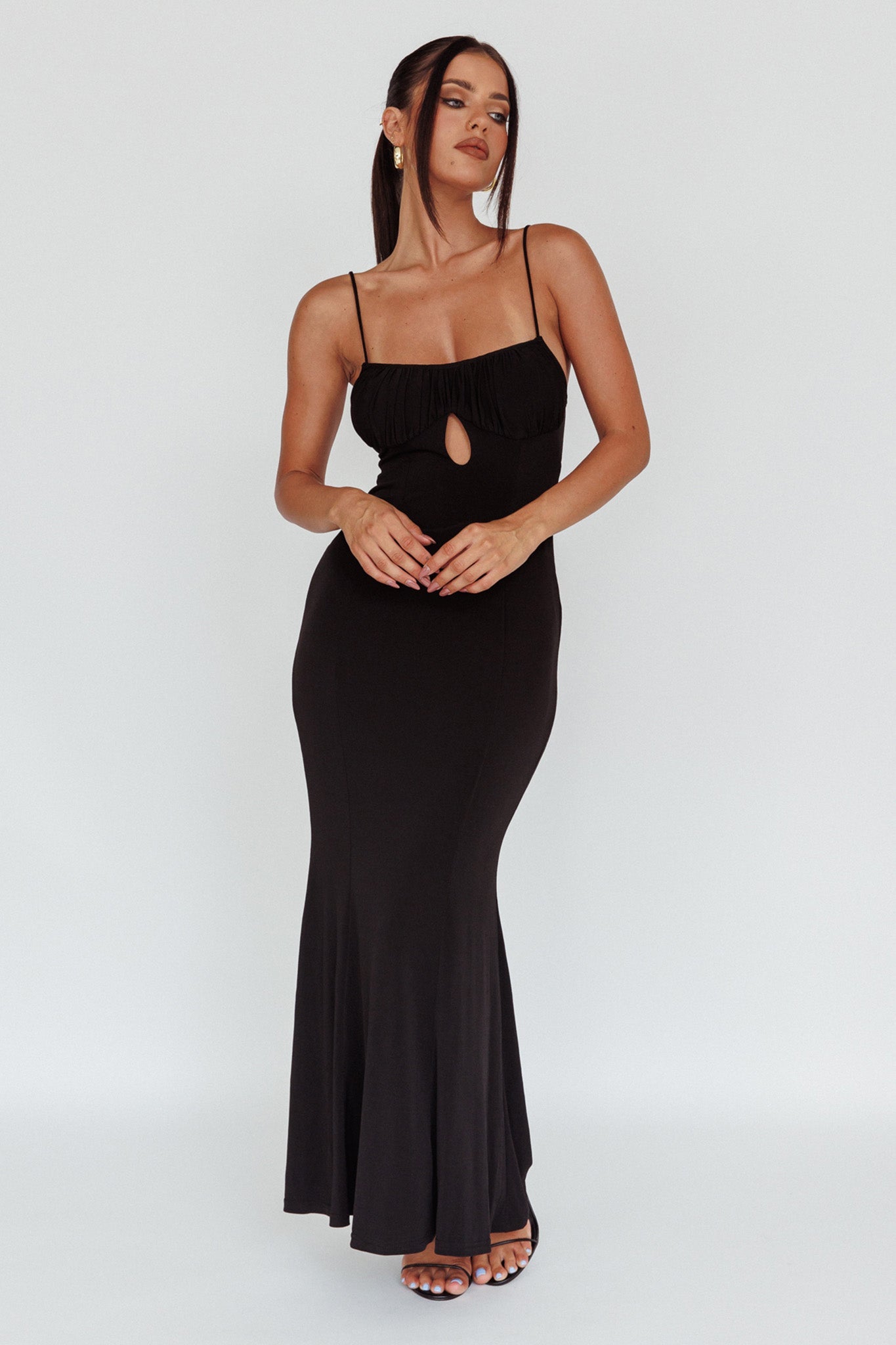 Marcella Keyhole Bust Maxi Dress Black