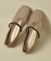 New Gold Flat Bottomed Mesh Sandals