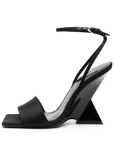 Open Square Toe Buckle High Heel Sandals