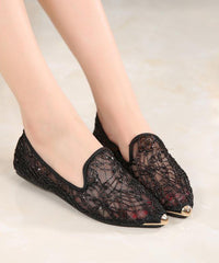 New Fashion Blue Breathable Hollow out Flat Shoes Pointed Toe