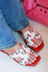 Cherry Baby Slip On Sandals - Red