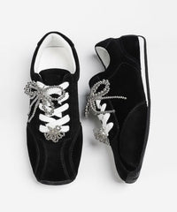 New Black Lace Up Sports Leisure Shoes