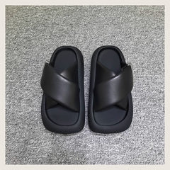 Cross Straps Thick Bottom Slippers