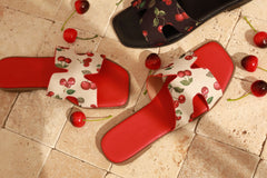 Cherry Baby Slip On Sandals - Red