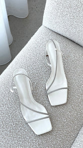 Kaye Heels - White Diamante