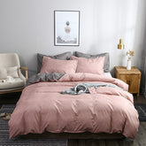 Euro America Plain King Queen Size Bedding Set Twin Full AB Double-sided Design Bedding Sets Single Double Bed Duvet Cover Set