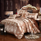 Europe and America Jacquard Luxury Bedding Set Satin Modern Luxury Bedding Sets High End rayon Wedding Duvet Cover Set Queen