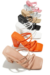 Jaziel Block Heel Mules - Nude