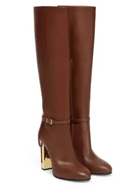 Ankle Strap Spliced Sleeve Boots