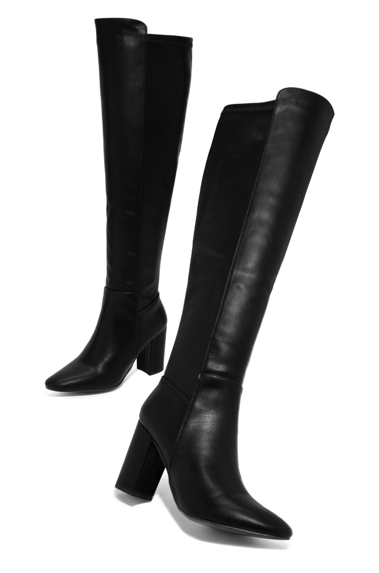Colette Block Heel Boots - Black