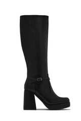 Hazelle Platform Block Heel Boots - Black