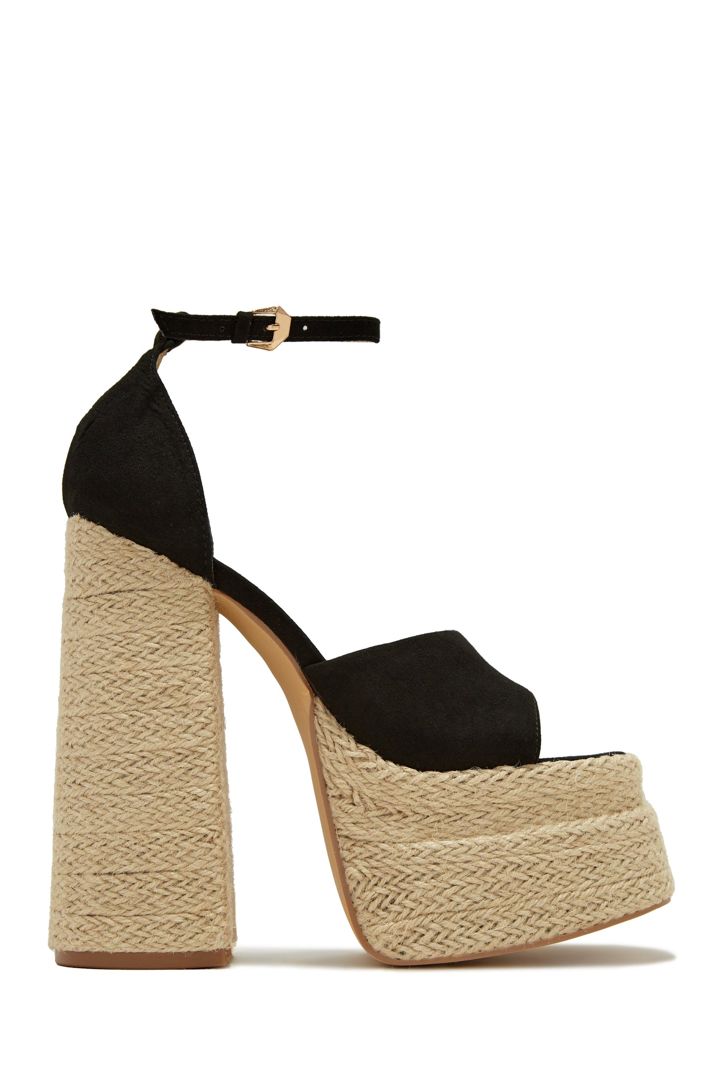 Sunset Margaritas Espadrille Platform Block High Heels - Nude