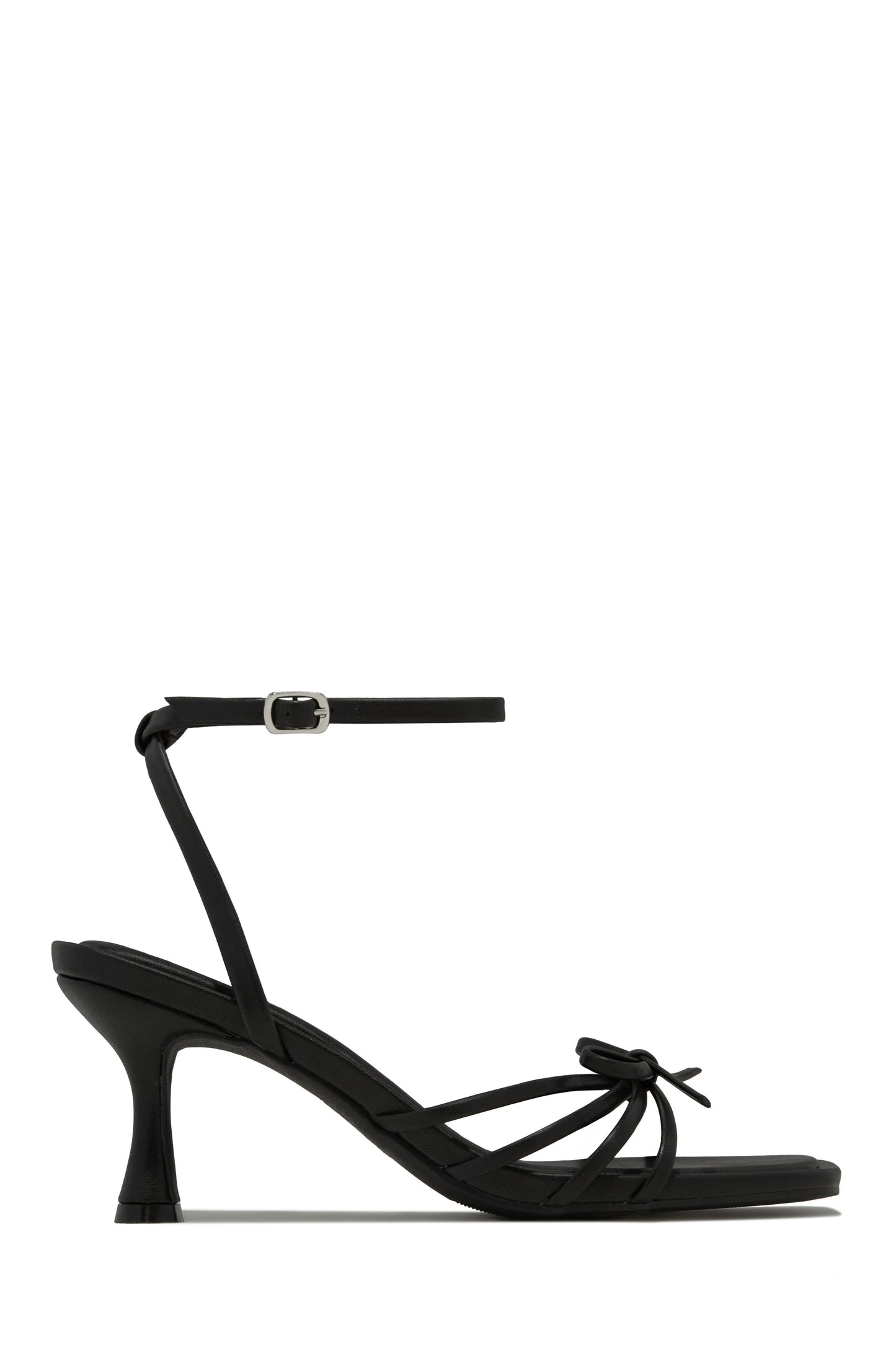 Denaya Ankle Strap Mid Heels - Black