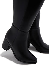 Draya Wide Fit Block Heel Boots - Black