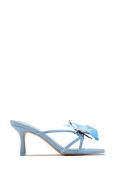 Social Butterfly Mid Heel Mules - Blue