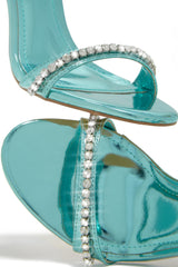 First Date Ankle Strap High Heels - Blue