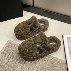 Buckles Warm Platform Flip Flops