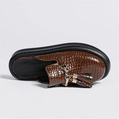 Comfy Textured Tasseled Mules