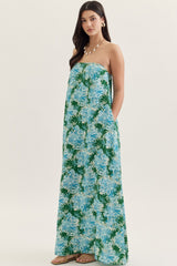 The Marlow Botanical Strapless Maxi Dress