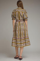 Jessica Floral Stripe Midi Dress