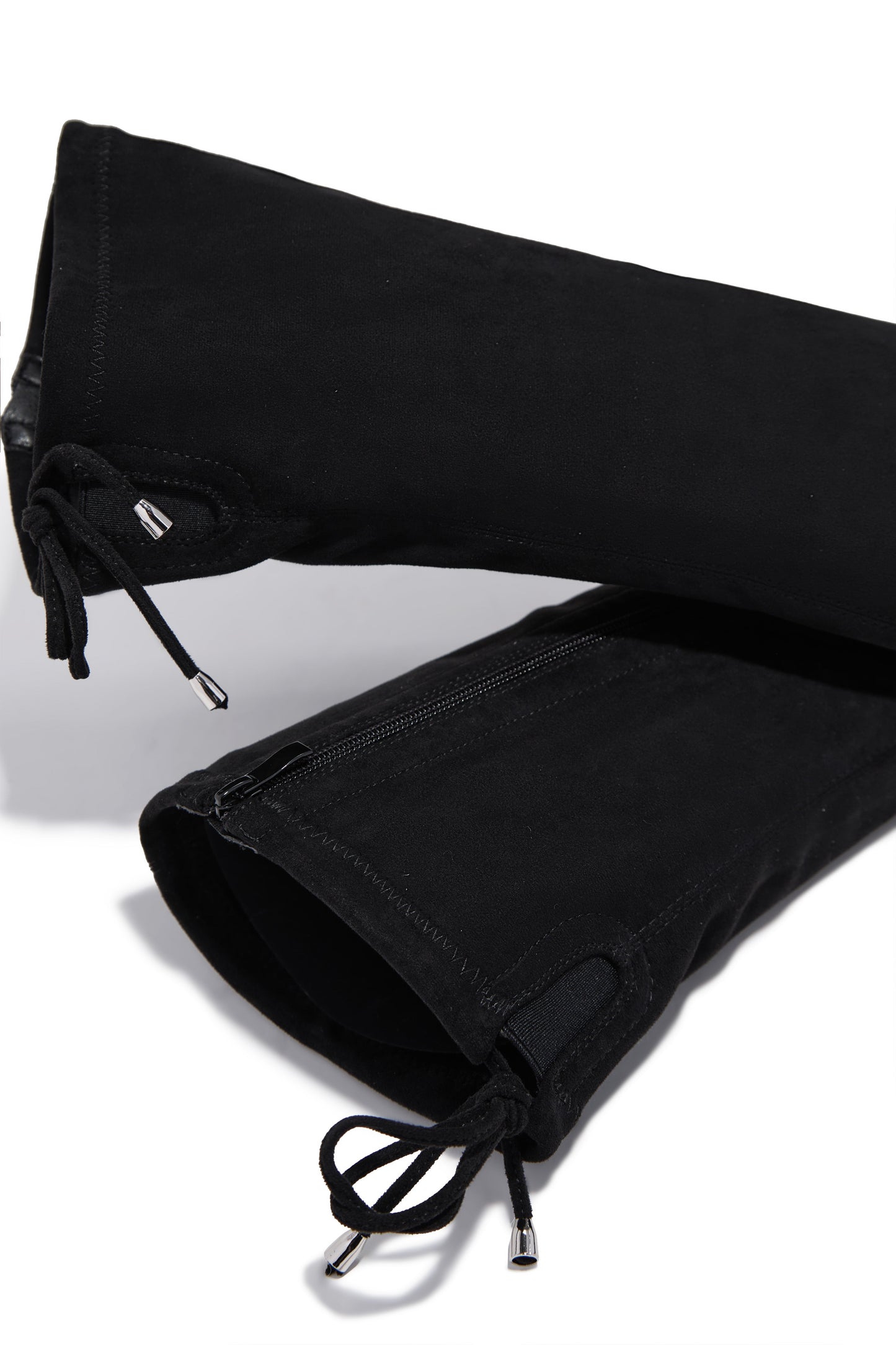Gigi Over The Knee Heel Boots - Black Suede
