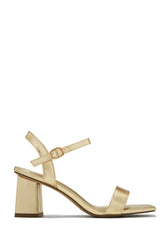 Violet Block Mid Heels - White
