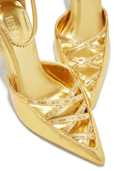 Tanalee Embellished High Heel Pumps - Gold