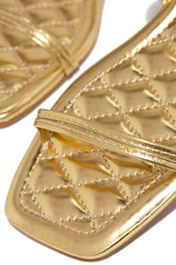 Wine & Dine Lace Up Sandals - Gold