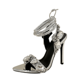 Jewels Ankle Strap High Sandals