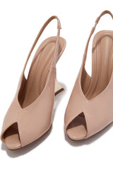 Molly Peep Toe Wedges - Nude