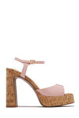 Catalina Platform Chunky Heels - Pink