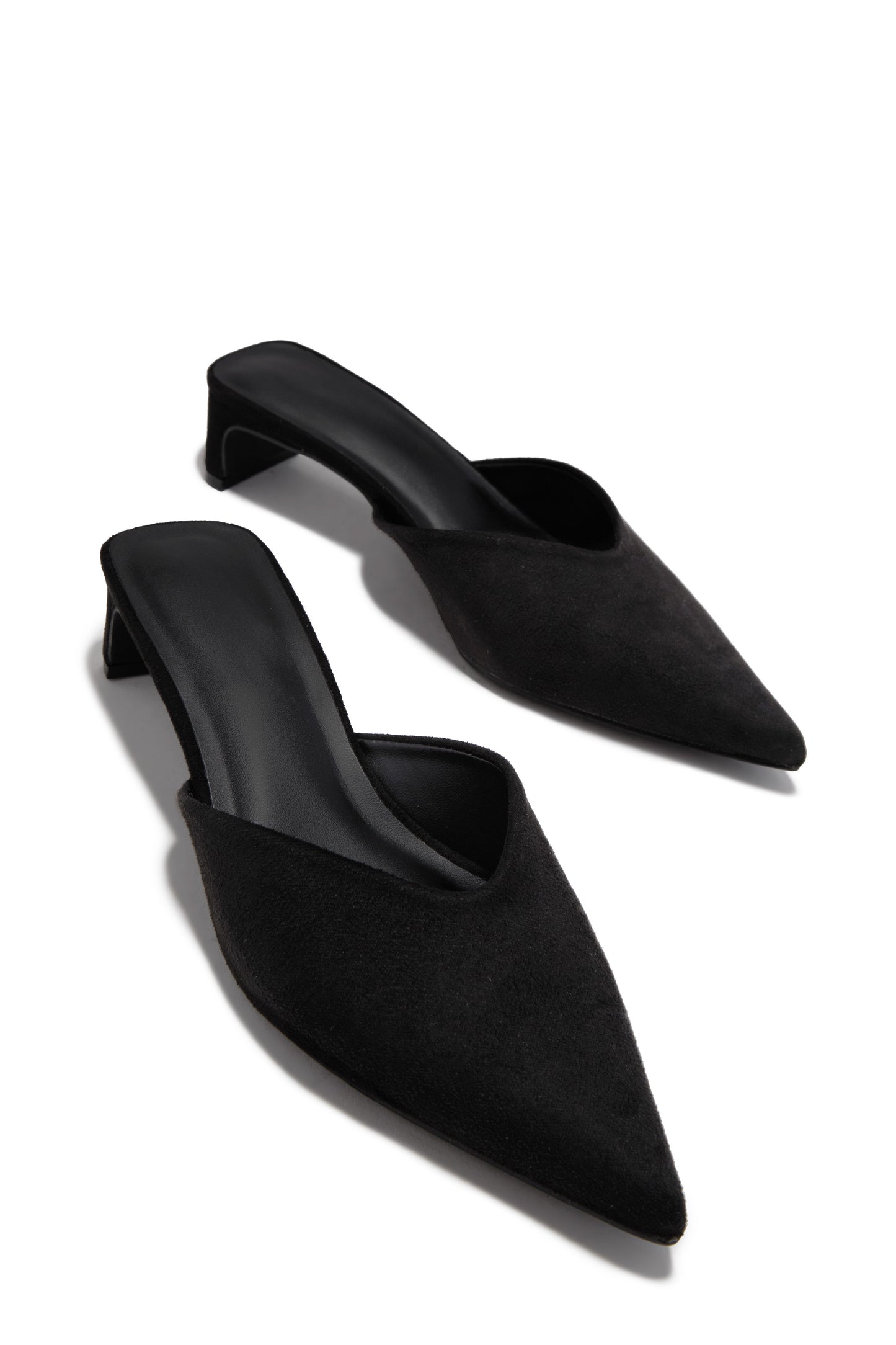 Danielle Mid Heel Mule Pumps - Black