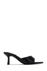 Ivanna Mid Heel Mules - Black PAT