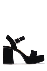 Cecilia Platform Chunky Heels - Black