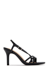 Karina Strappy Single Sole Heels - Black