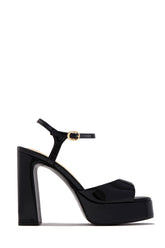 Catalina Platform Chunky Heels - Black