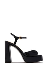 Catalina Platform Chunky Heels - Black