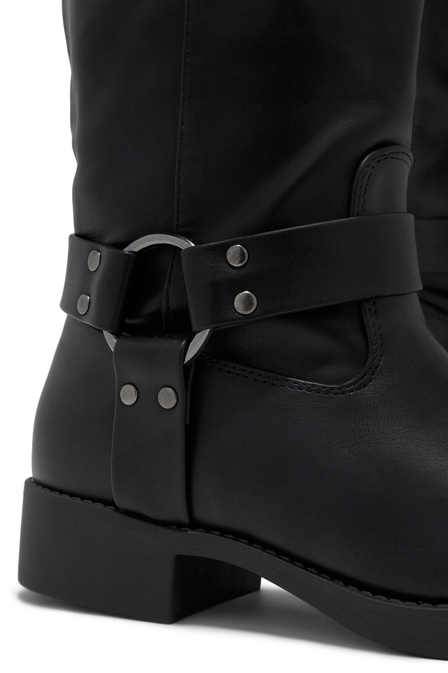 Nykko Knee High Moto Boots - Black