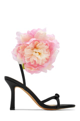 Fiore Flower Accent Heels - Black