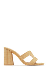 Bianka Block Mid Heels - Natural