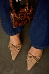 Coraima Mule Heel Pumps - Nude