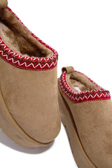 Cozy Weather Slip On Platform Flats - Oatmeal