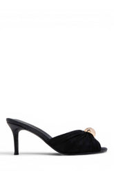 Olivia Peep Toe Single Sole Heels - Black