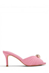 Olivia Peep Toe Single Sole Heels - Pink
