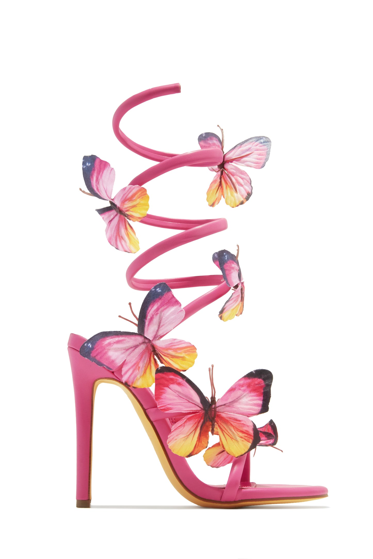 Butterfly Kisses Around The Ankle Coil Heels - Pink