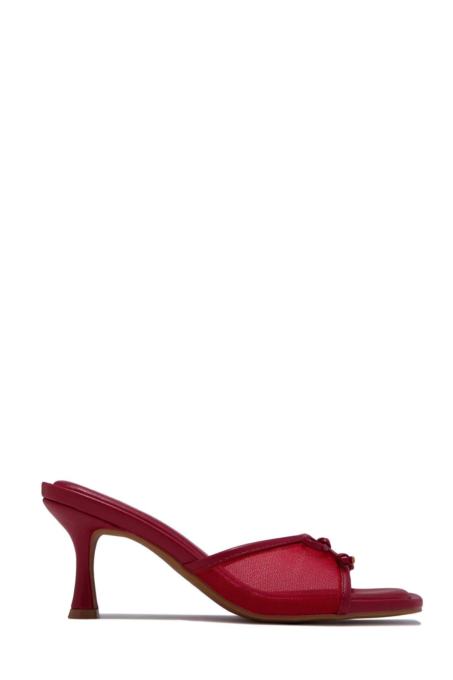 Eliza Mid Heel Mules - Red