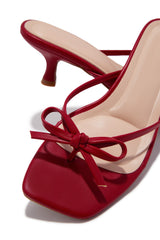 Amor Kitten Heel Mules - Red