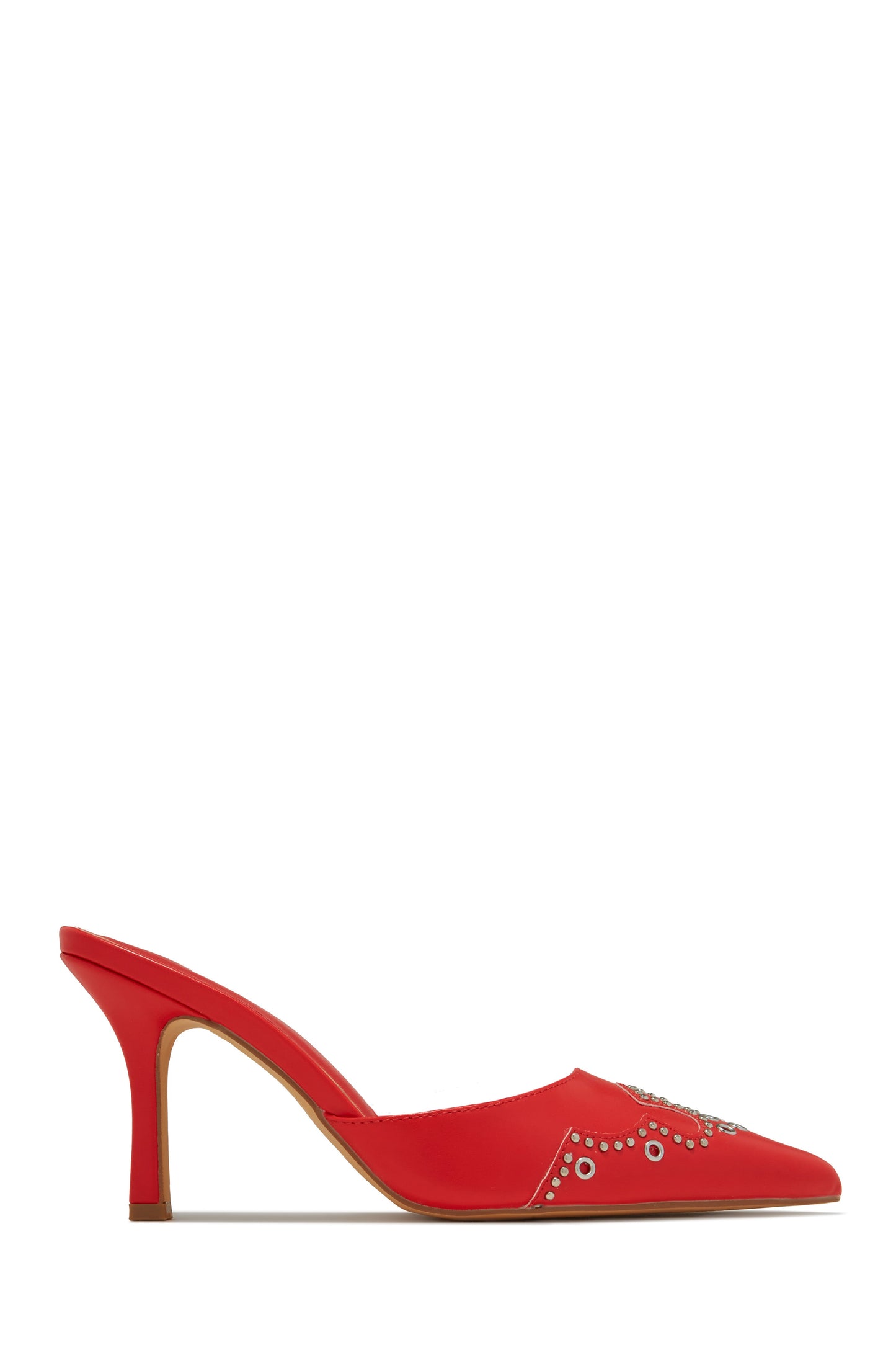 Lauryn Pump Heel Mules - White