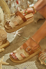 Resort Getaway Slip On Chunky Sandals - Nude